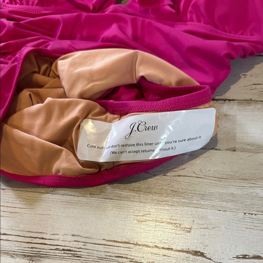 NWT J Crew Vibrant Pink One-Piece Swimsuit - Picture 3 of 6